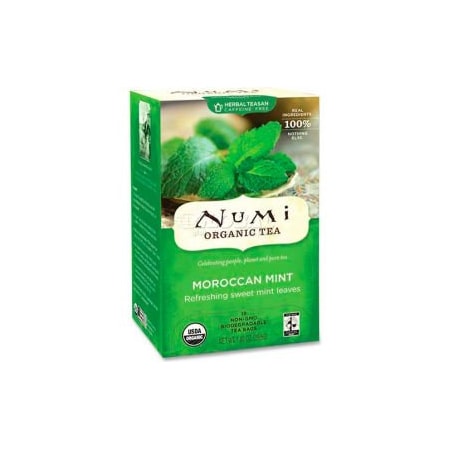 Numi Organic Tea Numi Organic Tea Herbal Tea, Moroccan Mint, Single Cup Bags, 18/Box NUM10104